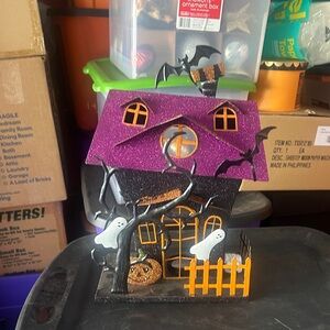 Spooky Purple and Black Halloween House Decor